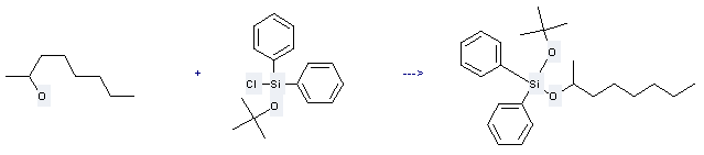 The Benzene,1,1'-[chloro(1,1-dimethylethoxy)silylene]bis- could react with Octan-2-ol to obtain the 2-Octyl-tert-butoxydiphenylsilyl ether